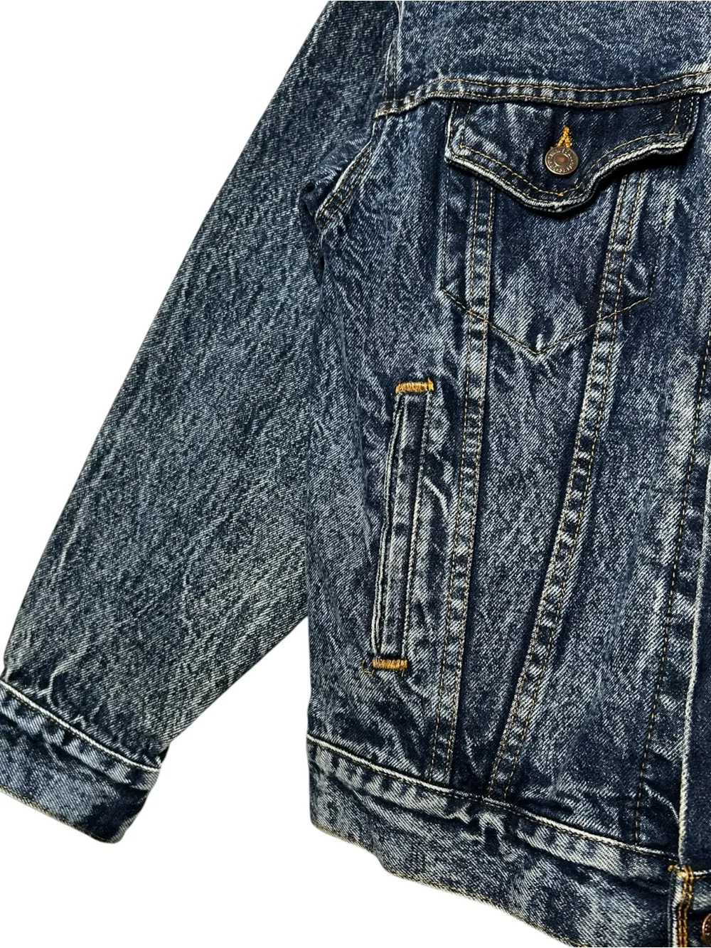 Vintage Levi's Type III 70507 Acid Wash Denim Trucker Jacket USA Small - Picture 5 of 15